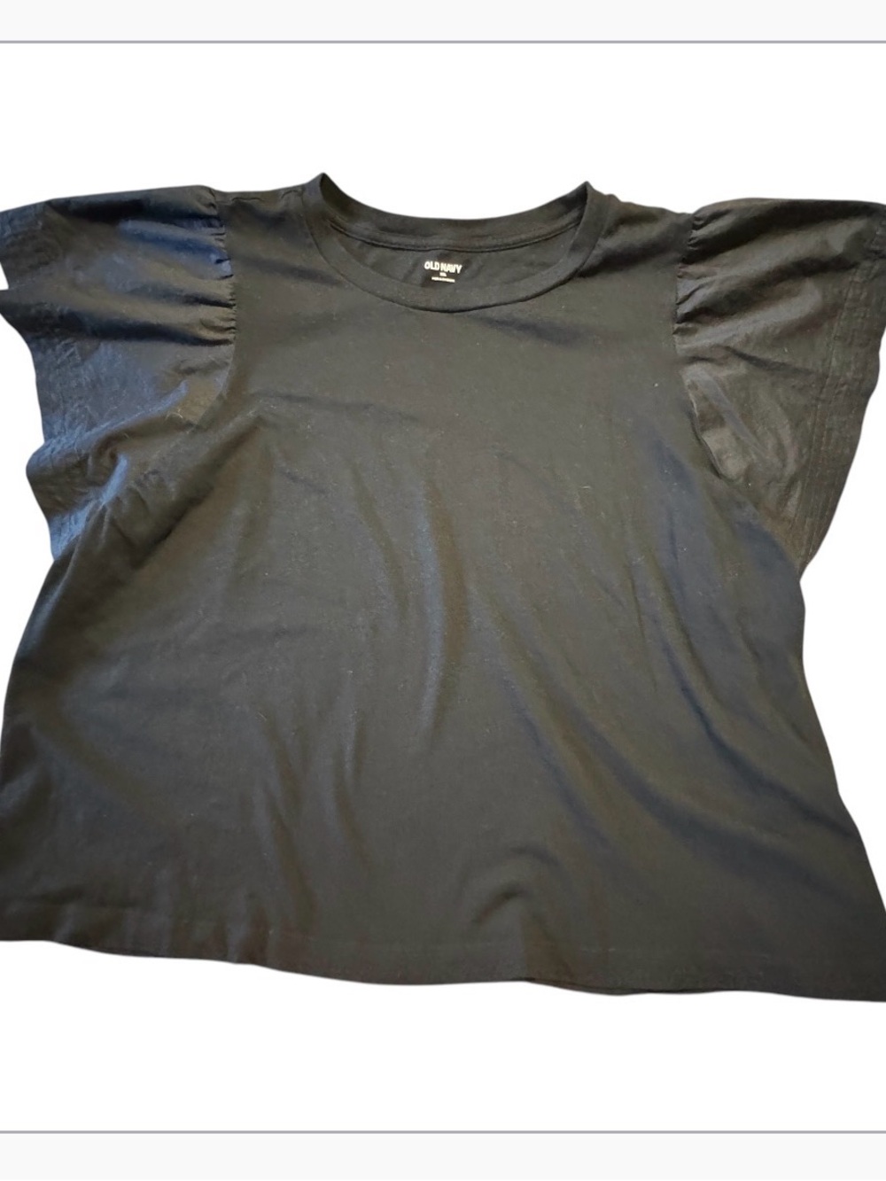 Old Navy Black Flutter Sleeve Top Women’s XXL